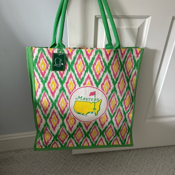 Masters Vibrant Green and Pink Tote - Picture 1 of 2